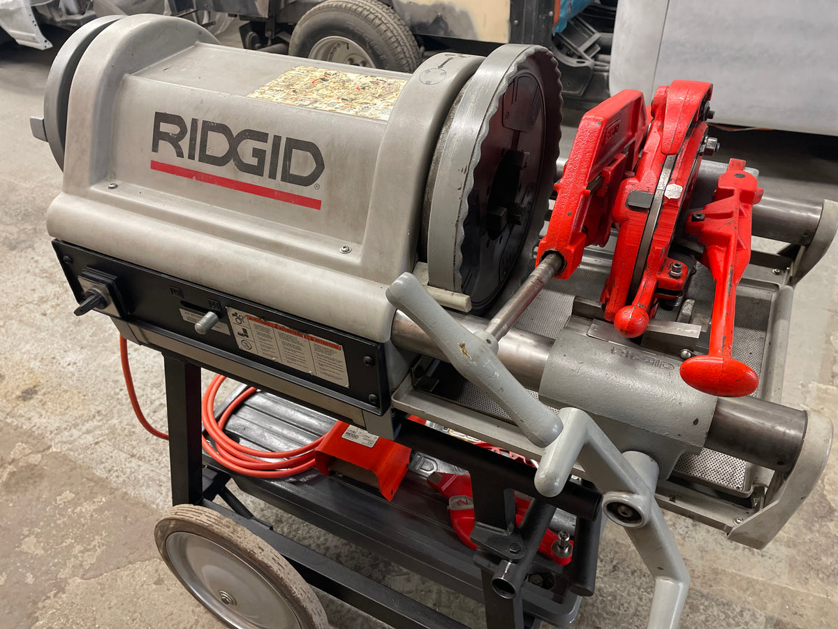 Well Maintained Used RIDGID 1224 Pipe Threader 26092 with 150A Cart Dies Heads