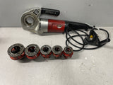 Used RIDGID 600 Power Pipe Threader Set Dies 3/8" - 1 1/4" & Support Arm & Case