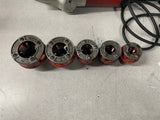 Used RIDGID 600 Power Pipe Threader Set Dies 3/8" - 1 1/4" & Support Arm & Case