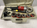 Used RIDGID 600 Power Pipe Threader Set Dies 3/8" - 1 1/4" & Support Arm & Case