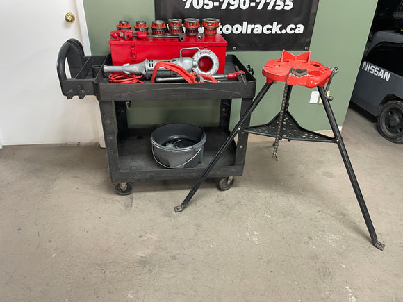 Lightly Used Ridgid 700 Pipe Threader + 12R Die Set + Cutter + Reamer + Oiler + Stand